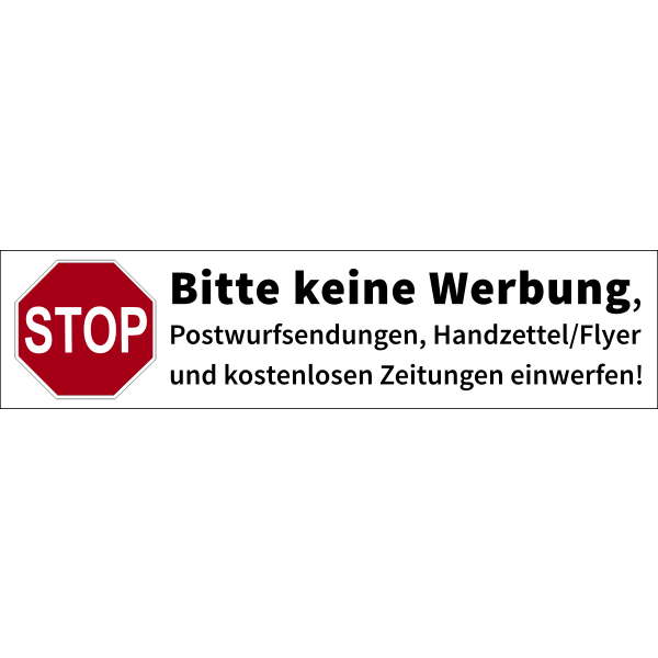 SVG Vector image of a postbox label quotNo advertisements no canvassingquot in German