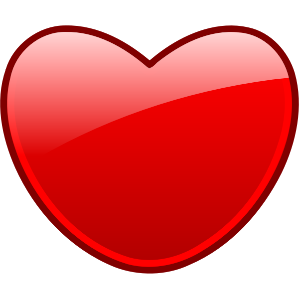 SVG Vector image of a red heart with a double thick borders