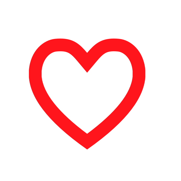 SVG Vector image of a red heart with thick outline