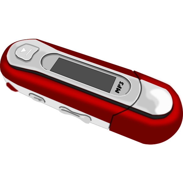 SVG Vector image of a red MP3 player