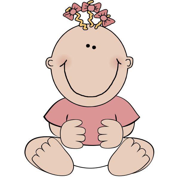 SVG Vector image of a sitting baby girl