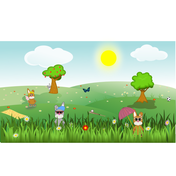 SVG Vector image of a summer hills landscape