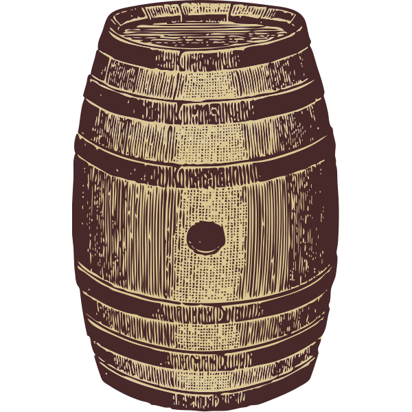 SVG Vector image of a wooden barrel