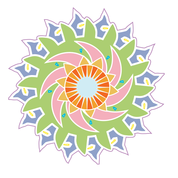 SVG Vector image of abstract colorful sun