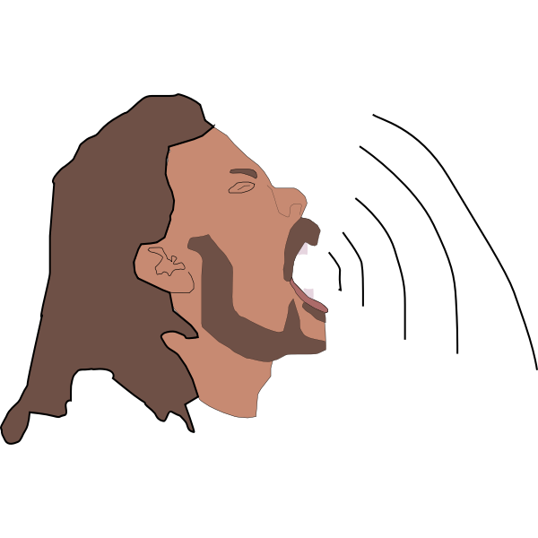 SVG Vector image of Afro man speaking out loud