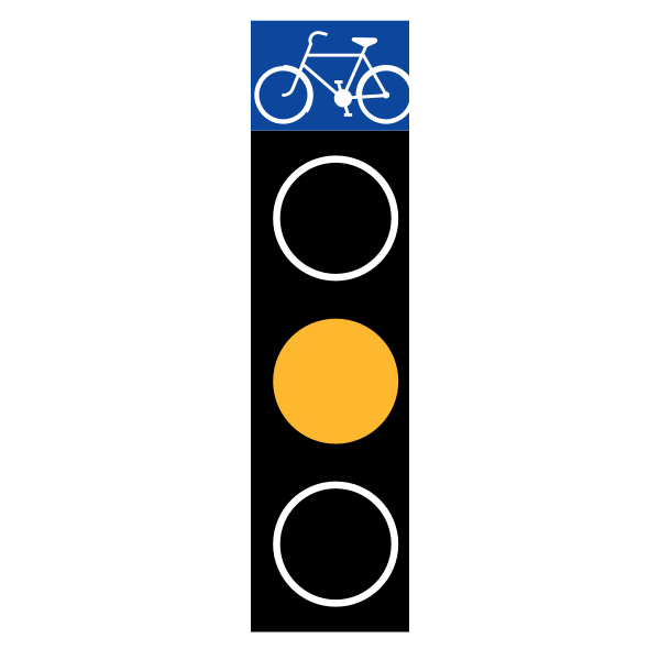 SVG Vector image of amber traffic light for bicycles