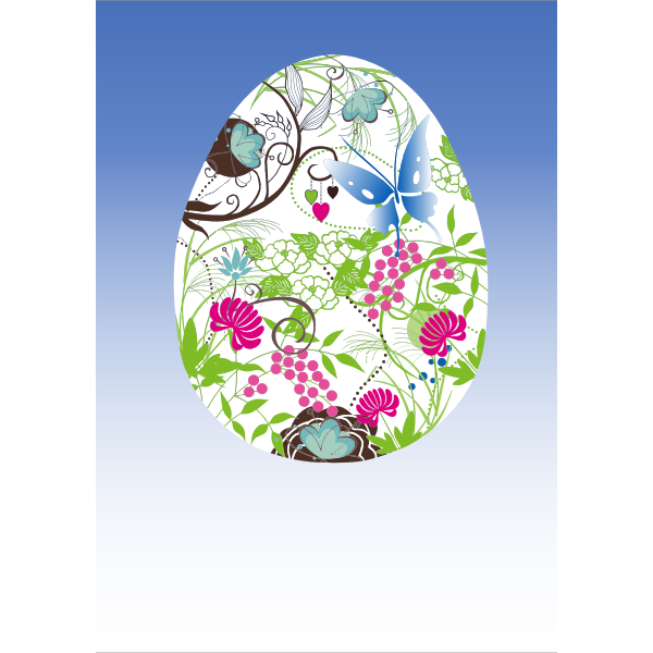 SVG Vector image of an Easter egg with floral pattern