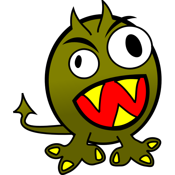 SVG Vector image of angry green monster