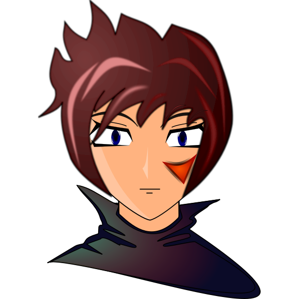 SVG Vector image of anime boy character head