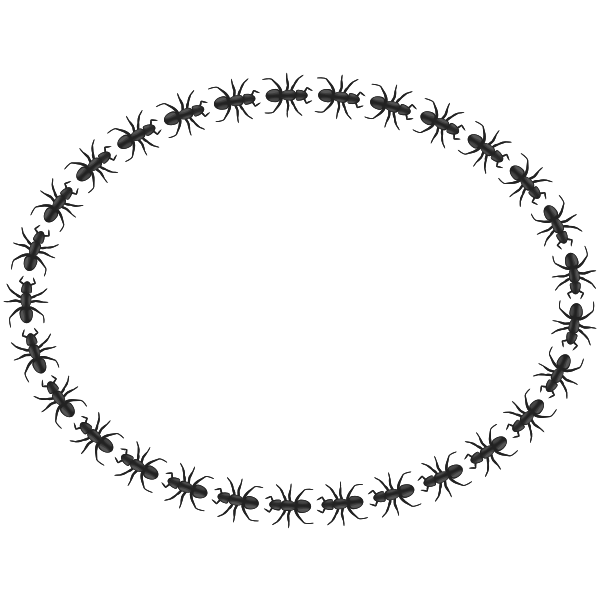 SVG Vector image of ant pattern oval border