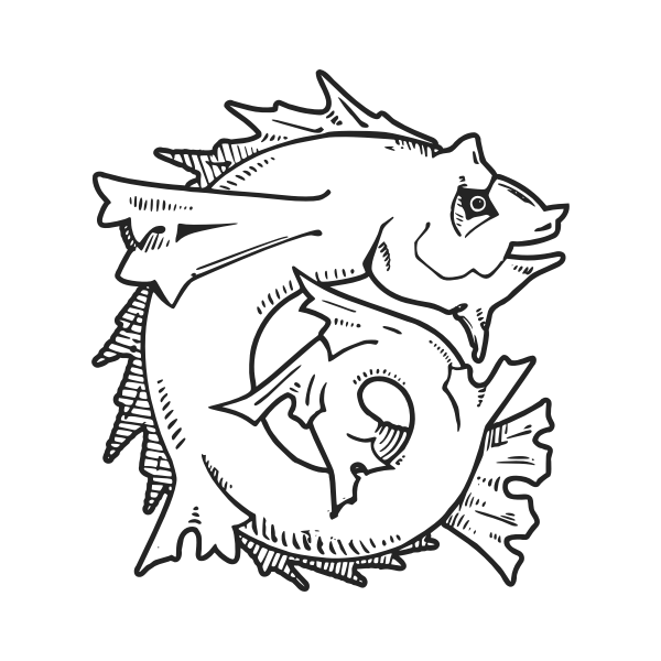 SVG Vector image of aquatic horse swimming
