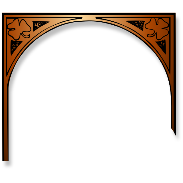 SVG Vector image of arch entrance with a clover design