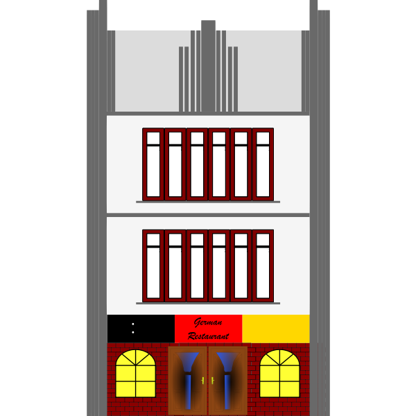 SVG Vector image of art deco style commercial building