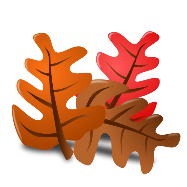 SVG Vector image of autumn leaves with shadow
