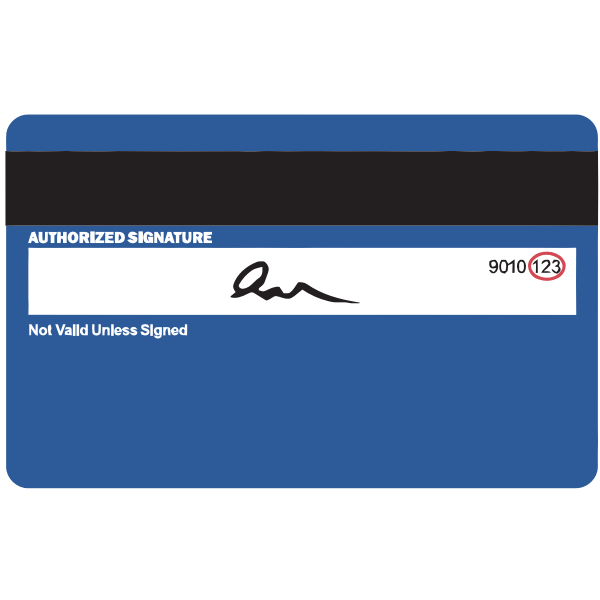 SVG Vector image of back of credit card