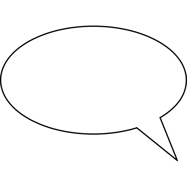 SVG Vector image of basic talk bubble with thin border