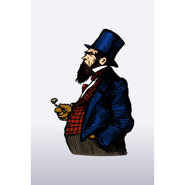 SVG Vector image of big belly man with beard