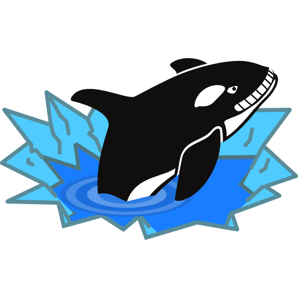 SVG Vector image of big orca smiling sadistically