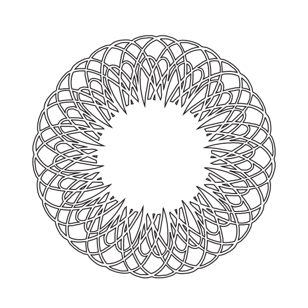 SVG Vector image of black and white line art ring