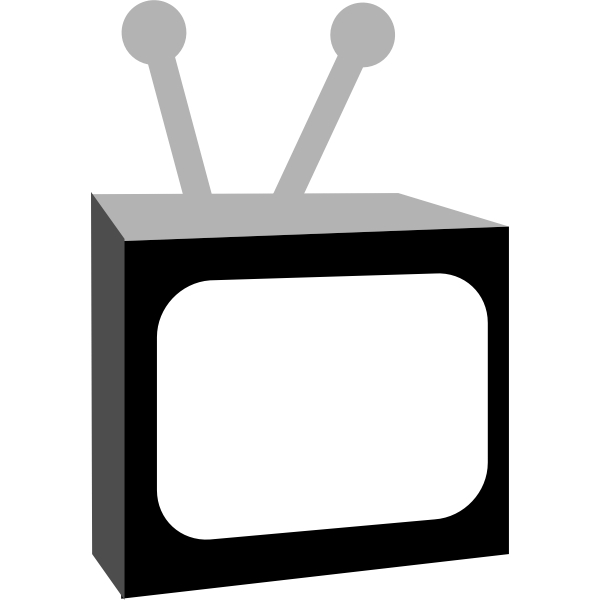 SVG Vector image of black and white vintage TV set