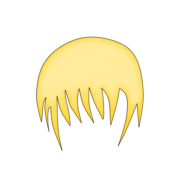 SVG Vector image of blonde hair for child figure