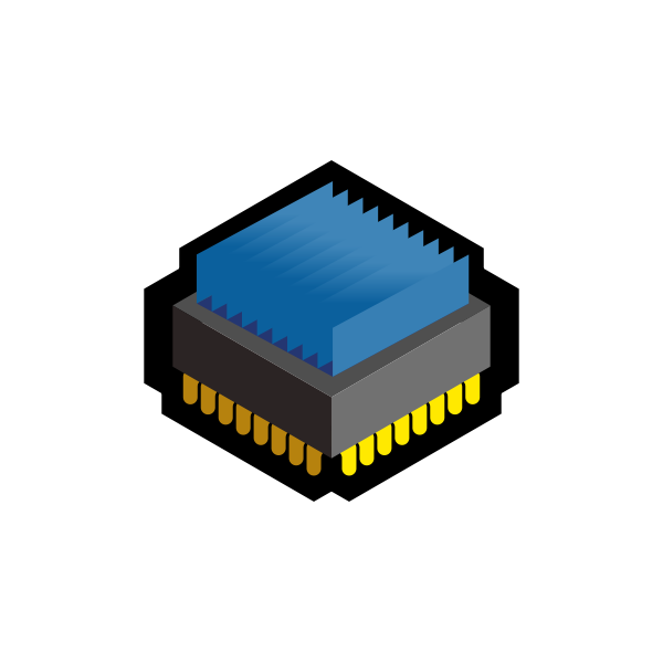 SVG Vector image of blue 3D CPU icon