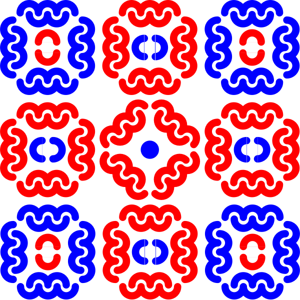 SVG Vector image of blue and red tiles decoration