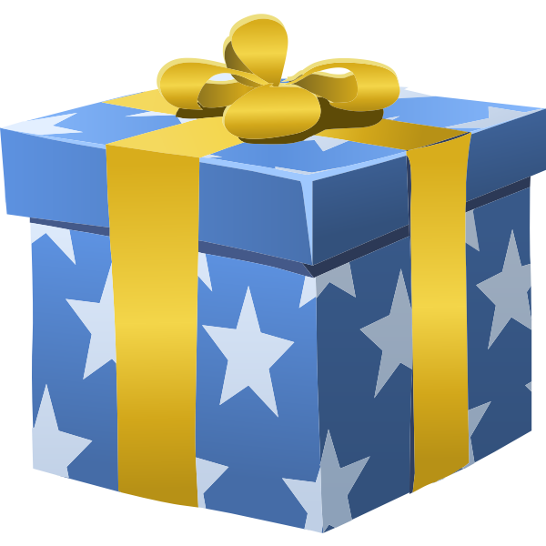 SVG Vector image of blue gift wrapped box