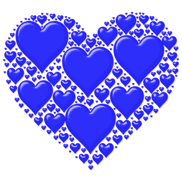 SVG Vector image of blue heart made out of many small hearts