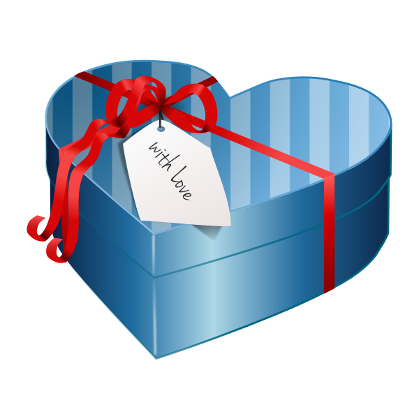 SVG Vector image of blue heart shaped gift box