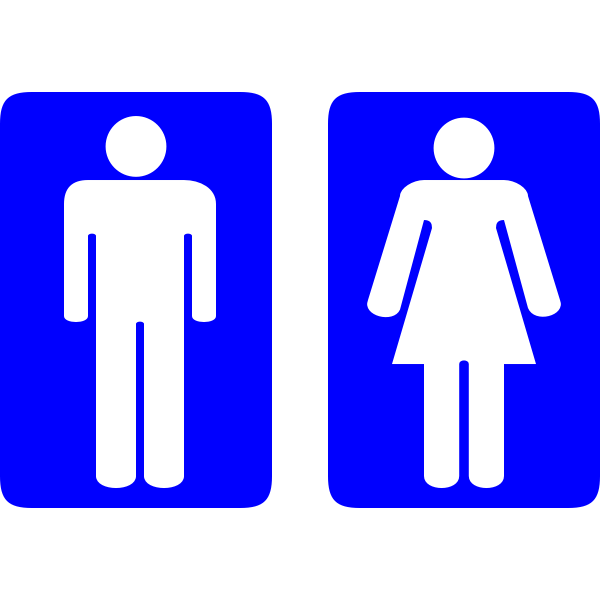 SVG Vector image of blue male and female rectangular toilet signs