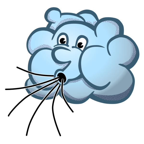 SVG Vector image of blue Mr Wind cloud