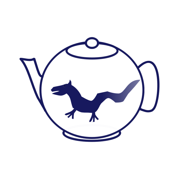 SVG Vector image of blue outline tea pot