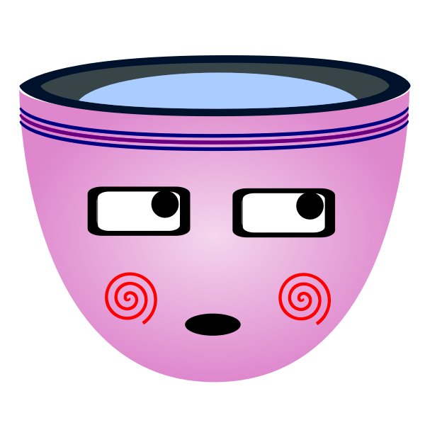 SVG Vector image of blushing boy face on a mug