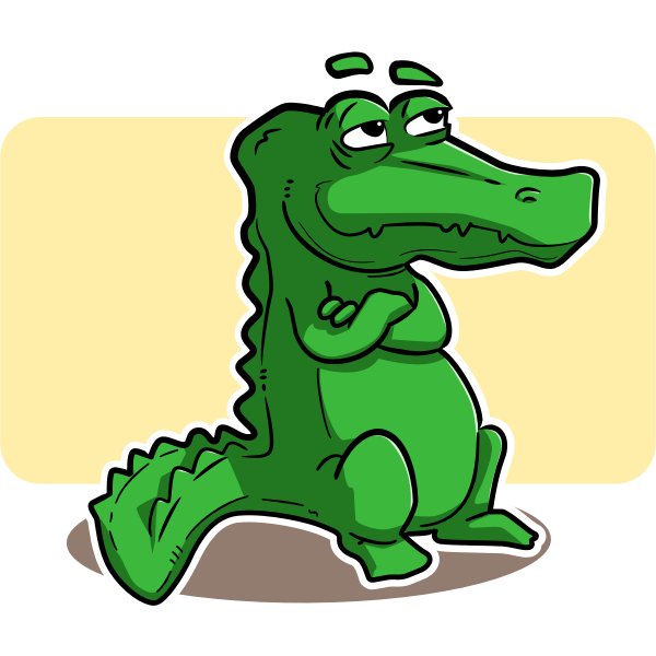 SVG Vector image of bored green alligator
