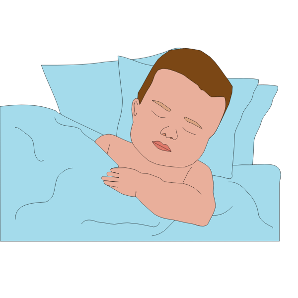 SVG Vector image of boy in bed