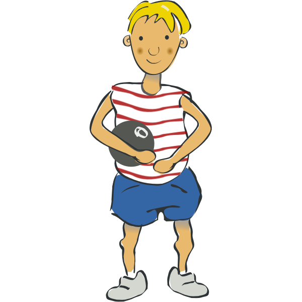 SVG Vector image of boy in shorts with a balloon