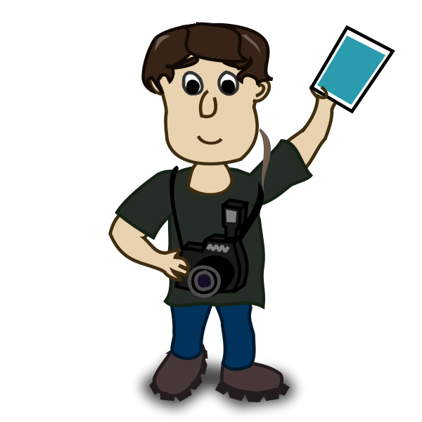 SVG Vector image of boy photographer