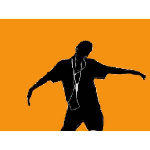 SVG Vector image of boy with ipod