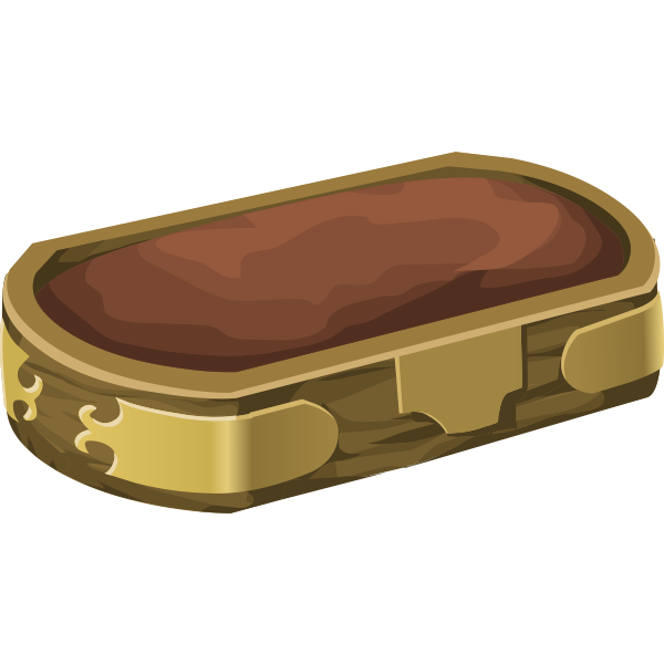 SVG Vector image of brown ground container with gold decoration
