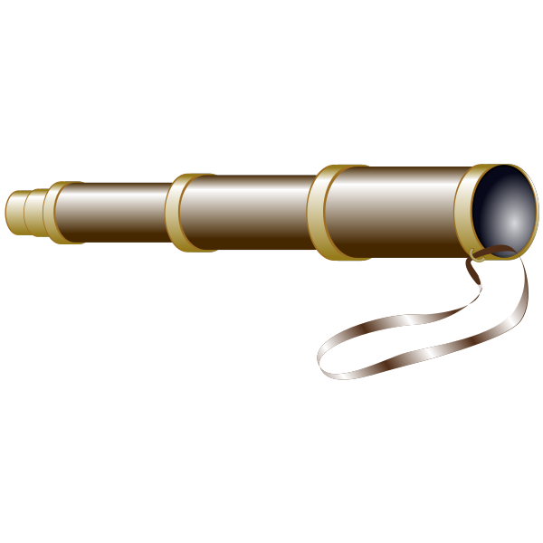 SVG Vector image of brown spyglass with brass rings