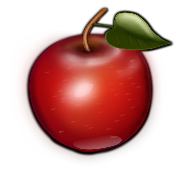 SVG Vector image of brown tip and green leaf apple