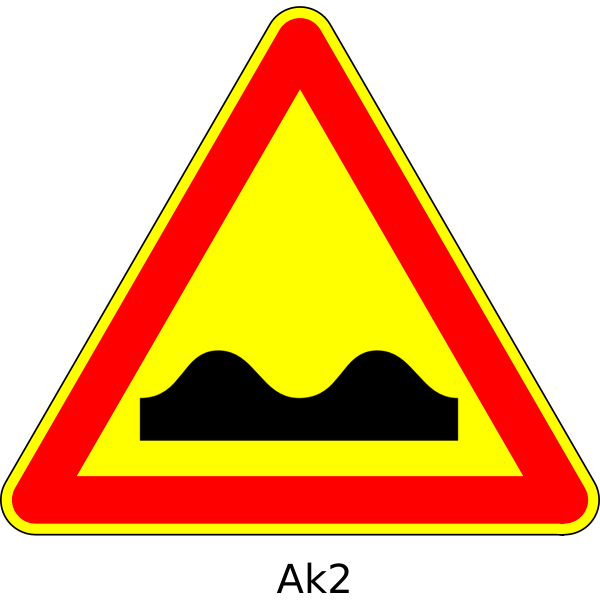 SVG Vector image of bumpy road triangular temporary road sign