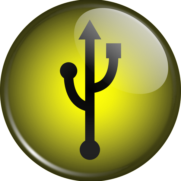 SVG Vector image of button with USB sign on it