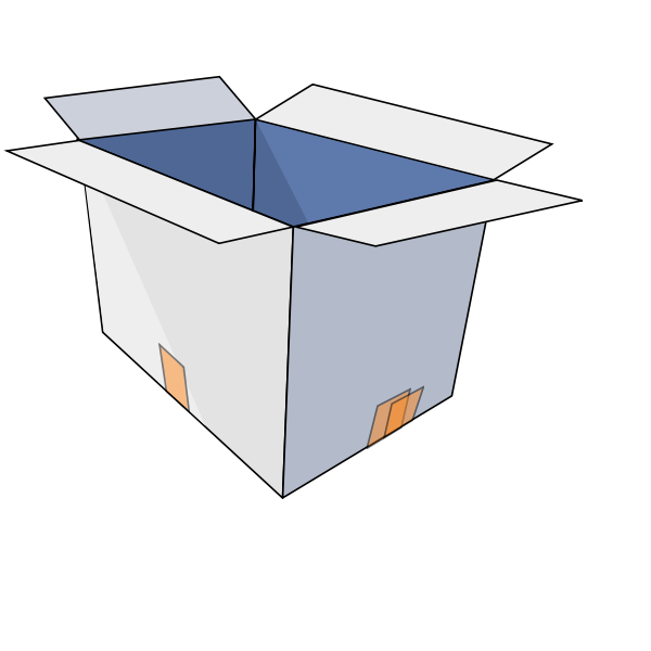 SVG Vector image of cardboard box open upright