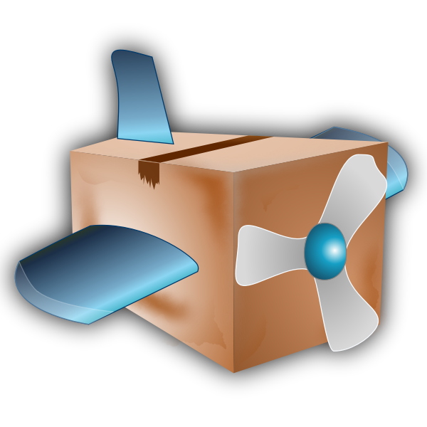 SVG Vector image of carton box propeller plane
