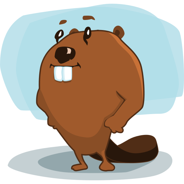 SVG Vector image of cartoon beaver with funny look on its face