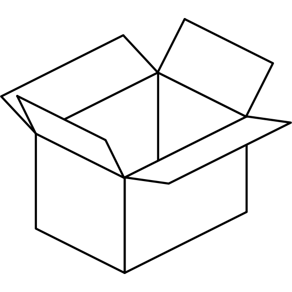 SVG Vector image of cartoon box line art