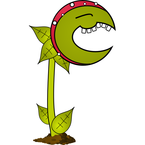 SVG Vector image of cartoon carnivorous plant