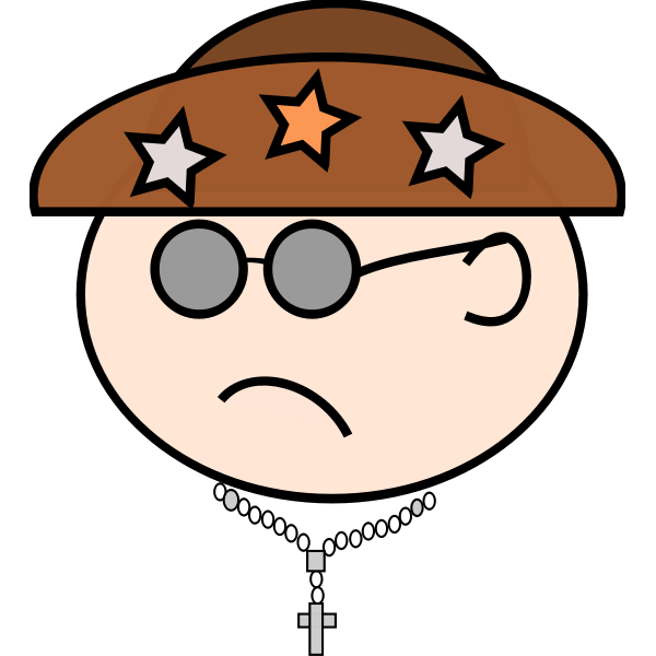 SVG Vector image of cartoon character man with cross necklace